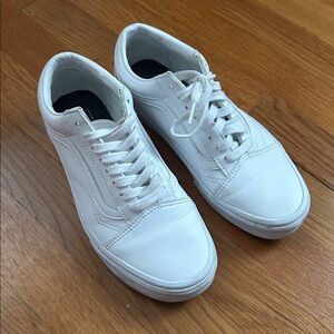 Vans white leather shoes